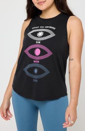 Spiritual Gangster Sun Moon Stars Jade Muscle Tank in Black at Nordstrom Rack, Size X-Small
