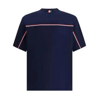 Thom Browne T-Shirts, male, Blue, L, Blue Oversize Tee Casual Style