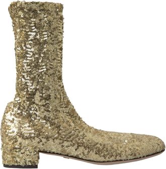 Dolce & Gabbana Enkellaarsjes - Dames - Laarzen met Hak - Geel - 39 EU - Schoenen