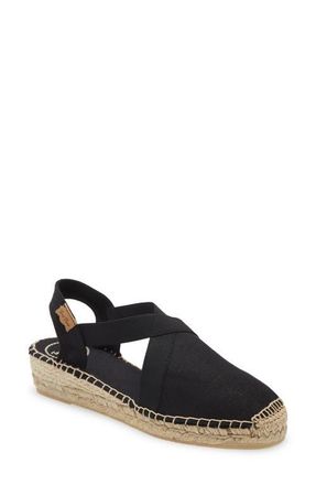 Toni Pons Verona Wedge Espadrille in Black Fabric at Nordstrom, Size 5.5-6Us