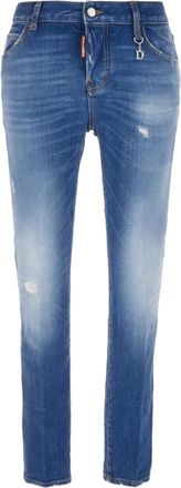 Dsquared2 Klassieke denim jeans voor dagelijks gebruik - Dames - Slim Fit Jeans - Blauw - 2XS - Denim - Jeans