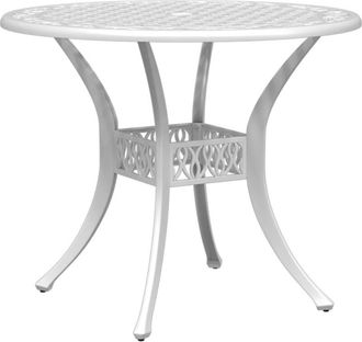 vidaXL Garden Table White &Oslash;90x75 cm Cast Aluminium vidaXL