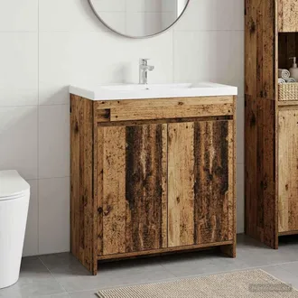 vidaXL Vidaxl Mobiletto Da Bagno Sotto Lavabo Legno Antico