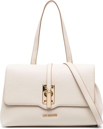 Love Moschino Love Heart Lock faux-leather shoulder bag - women - Polyurethane - OS - Neutrals
