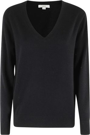 Vince Weekend V-Neck - Dames - Cashmere truien - Zwart - XS - Kasjmier - Truien & Vesten