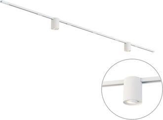 QAZQA Qazqa Sistema De Iluminaci&oacute;n De Riel Moderno Blanco Con 2 Focos