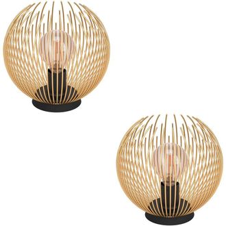 Loops 2 PACK Stylish Black & Gold Table Lamp for Elegant Indoor Lighting