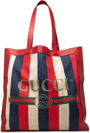 Gucci Pre-owned Gucci Canvas Baiadera Striped Tote Unisex OJLLR4SKVG1G1JA2
