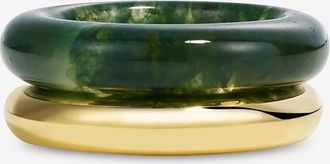 By Pariah 2er-Set Ringe aus Gold und Moosachat Albert & Essential