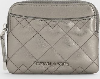 Charles & Keith Duo Metallic Quilted Card Holder