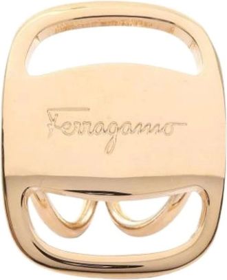 Ferragamo Pre-owned Accessories, female, Yellow, Size: ONE SIZE Pre-owned Scarf ring