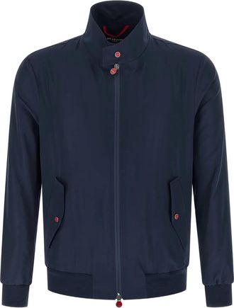 Kiton Giacca Cima con colletto alla coreana - Blu