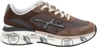 Premiata Layered Brown Sneakers With Suede And Mesh Accents