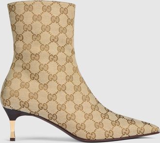 Gucci Womens Bombshell Bootie, Beige, GG Canvas