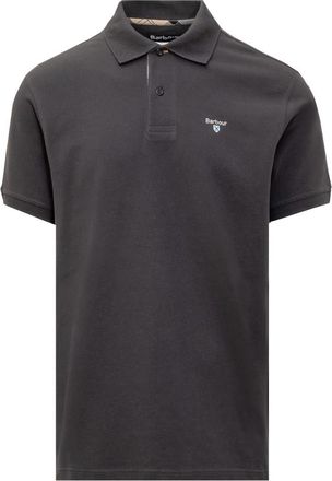 Barbour Black Logo Shirt Collar Polo