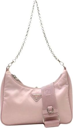 Prada Pre-owned Shoulder Bags, female, Pink, Size: ONE SIZE Pre-owned Vintage Pouch Shoulder Bag