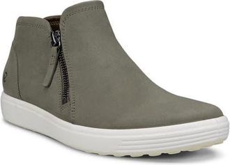 Ecco Soft 7 Mid Top Zip Sneaker in Smokey Olive at Nordstrom, Size 10-10.5Us