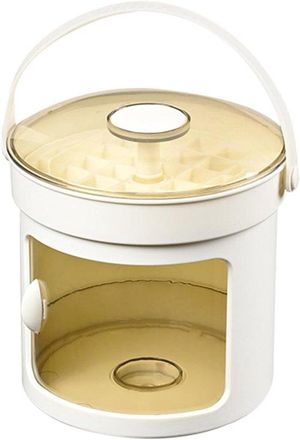 OEM Cubitera Con Tapa - Cubo De Almacenamiento - Enfriador De Bebidas - Mecanismo De Presi&oacute;n Giratorio - 36 Compartimentos - Blanco