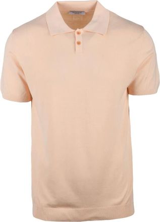 Wool & Co Tops, Heren, Oranje, M, Katoen, Polo van gebreide stof