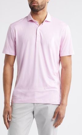 Johnnie-O Marlin Microprint Featherweight Performance Polo in Azalea at Nordstrom, Size Xx-Large
