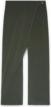 Fiorella Rubino Jersey Broek met Overslag - Dames - Wijde Broeken - Groen - XS - Polyester - Broeken