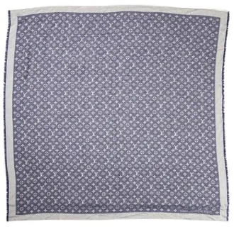 Louis Vuitton Pre-owned Scarves, female, Blue, Size: ONE SIZE Pre-owned Monogram Denim Scarf