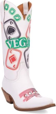 Dingo Vegas Embroidered Western Boot in White at Nordstrom, Size 6.5