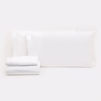 Creole Siena Double Duvet Cover Set - No Iron, White