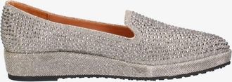 L'Amour Des Pieds Womens Correze Embellished Loafer In Pewter