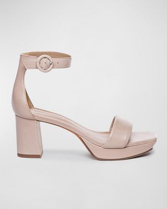 Bernardo Carla Leather Ankle-Strap Sandals