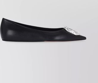 Amina Muaddi leather ballerina flats