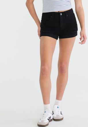 A&eacute;ropostale Womens Flex Effects High-Rise Denim Midi Shorts