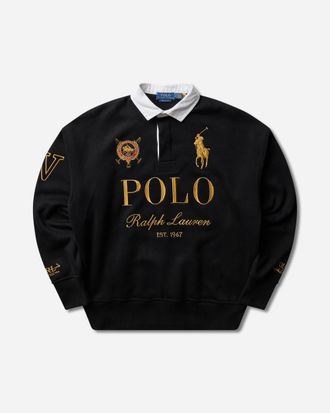 Polo Ralph Lauren Men s Relaxed Fit Big Pony Rugby Sweatshirt Black