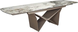 Angel Cerd&aacute; Mesa extensible rectangular de m&aacute;rmol, acero arena y nogal