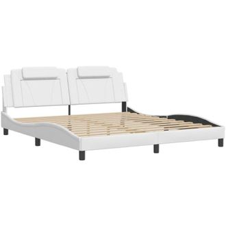 vidaXL Vidaxl - Estructura De Cama Sin Colch&oacute;n Cuero Sint&eacute;tico Blanco 180x200cm
