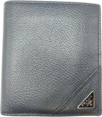 Prada Pre-owned Wallets, male, Black, Size: ONE SIZE Pre-owned Leather Wallet