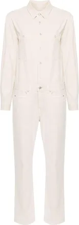 Isabel Marant Imane long-sleeve denim jumpsuit - women - Cotton/Cotton - 34 - Neutrals