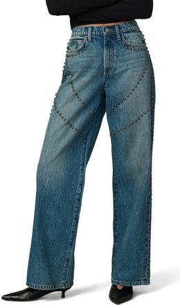 Joe's The Harlowe Embellished High Waist Wide Leg Jeans in Mellow at Nordstrom, Size 31