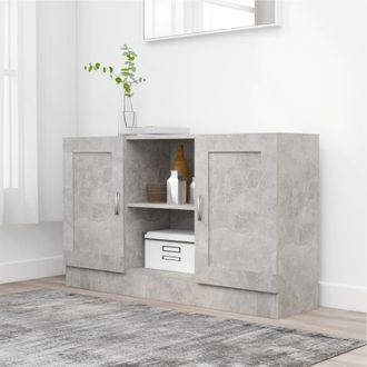 vidaXL Aparador De Madera Contrachapada Gris Hormig&oacute;n 120x30,5x70 Cm Vidaxl