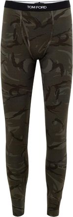 Tom Ford Mens Camo Cotton Blend Pants - Dark Green - Size Small