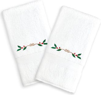 Linum Home Textiles Set Of 2 Embroidered Hand Towels