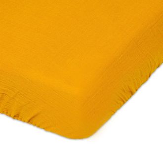 OEM S&aacute;bana Muselina Con El&aacute;stico 90x200x25, Mostaza06, Matex