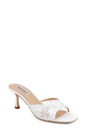 Badgley Mischka Draya Sandal in White Satin at Nordstrom, Size 9.5