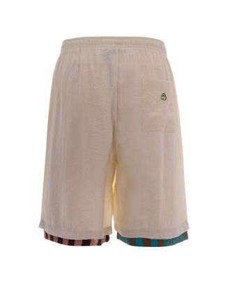 Barrow Crinkled Poplin Viscose Bermuda Shorts - Cream