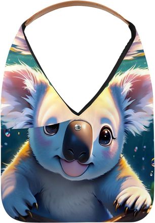 Generic Lovely Koala Swims Underwater Reusable Lightweight Grocery Bags - Foldable Into Compact Pouch, Washable & Sturdy, Multipurpose for Shopping and Travel