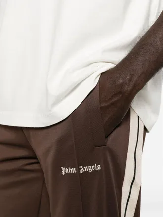 Palm Angels Logo-Print Joggers - Brown