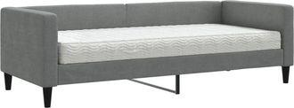 vidaXL Sofá cama con colchón tela gris oscuro 80x200 cm vidaXL