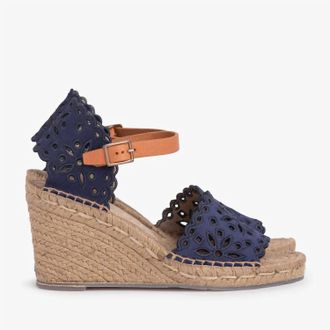 Pedro Garcia Womens Sorito Wedge Sandal In Navy