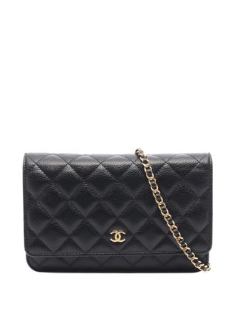 Chanel 2021-2025 CC Quilted Caviar Wallet on Chain crossbody bag - women - Caviar Leather - One Size - Black