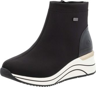 Remonte Keilsneaker REMONTE, Damen, Gr. 37, schwarz, Lacklederimitat, Textil, unifarben, Schuhe Keilsneaker, Plateauboots, High Top Stiefelette mit wasserabwe